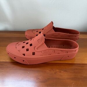 Vans Terracotta Perforated Slip-On Clogs rust color size 9